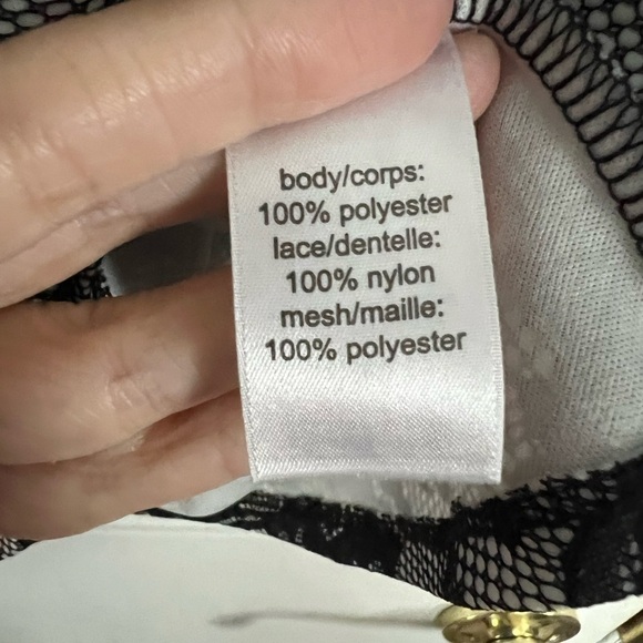 Studio Y Black and Gray Print Lace Trim Long Line Cami Size Medium Y2K - Picture 6 of 7